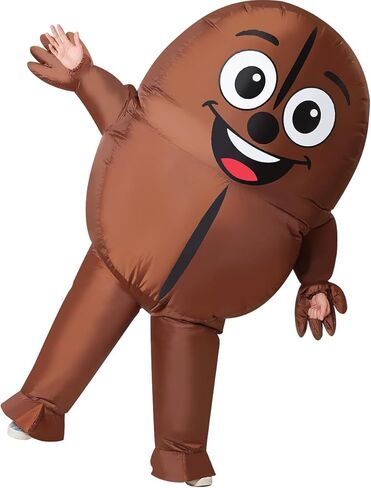 GOOSH Inflatables Costume for Adults Coffee beans Costume Men Women Funny Blow up Halloween Costume for Halloween Fancy Dress Party Cosplay in Kuwait