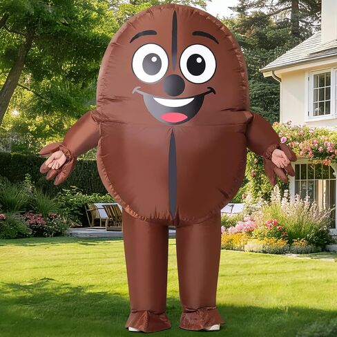 GOOSH Inflatables Costume for Adults Coffee beans Costume Men Women Funny Blow up Halloween Costume for Halloween Fancy Dress Party Cosplay in Kuwait