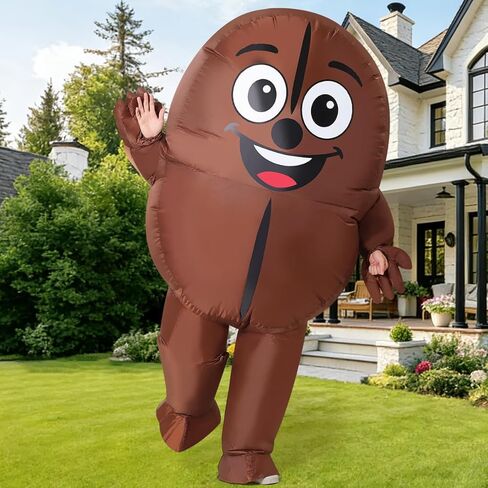 GOOSH Inflatables Costume for Adults Coffee beans Costume Men Women Funny Blow up Halloween Costume for Halloween Fancy Dress Party Cosplay in Kuwait