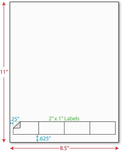 ورقة نموذج ملصقات ليزر مدمجة مقاس 2 × 1 بوصة، 4 ملصقات متقاطعة (كرتونة تحتوي على 1000 ورقة) in Kuwait