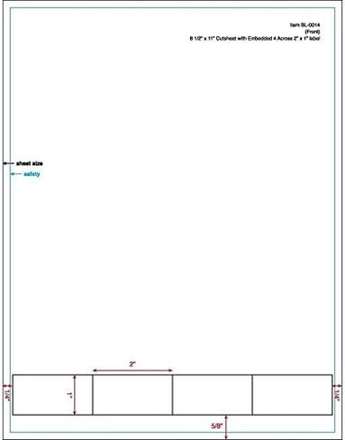 ورقة نموذج ملصقات ليزر مدمجة مقاس 2 × 1 بوصة، 4 ملصقات متقاطعة (كرتونة تحتوي على 1000 ورقة) in Kuwait