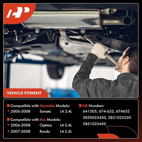 مجموعة المحول الحفاز لمشعب العادم الأمامي A-Premium متوافقة مباشرة مع Hyundai Sonata 2006-2008 وKia Optima 2006-2008، Rondo 2007-2008، 2.4L، متوافق مع EPA، استبدال # 2851025450 in Saudi Arabia