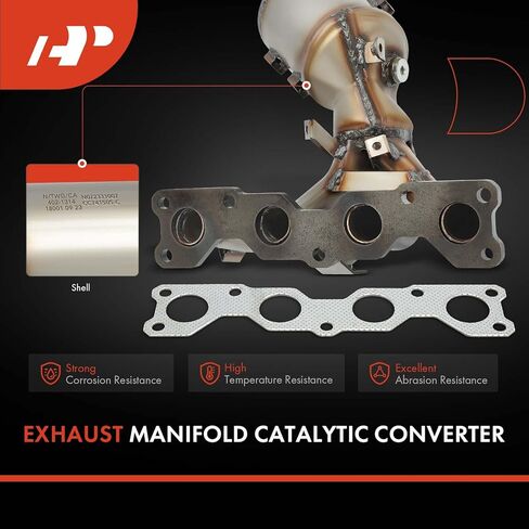 مجموعة المحول الحفاز لمشعب العادم الأمامي A-Premium متوافقة مباشرة مع Hyundai Sonata 2006-2008 وKia Optima 2006-2008، Rondo 2007-2008، 2.4L، متوافق مع EPA، استبدال # 2851025450 in Saudi Arabia