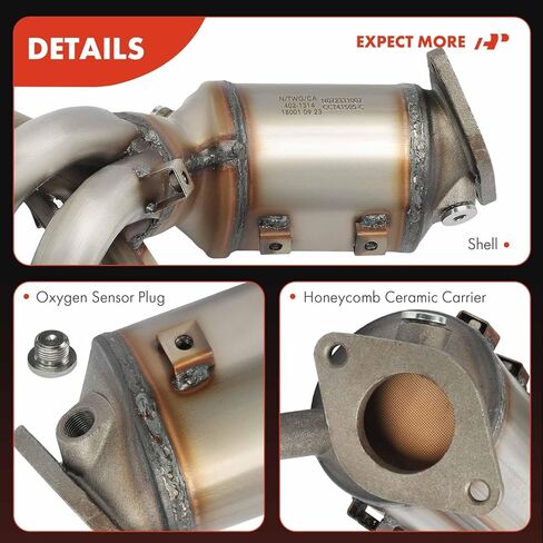 مجموعة المحول الحفاز لمشعب العادم الأمامي A-Premium متوافقة مباشرة مع Hyundai Sonata 2006-2008 وKia Optima 2006-2008، Rondo 2007-2008، 2.4L، متوافق مع EPA، استبدال # 2851025450 in Saudi Arabia
