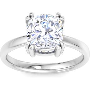 Martha Stewart 3 Carat Cushion Cut Lab Grown Diamond Solitaire Engagement Ring In Sterling Silver in Kuwait
