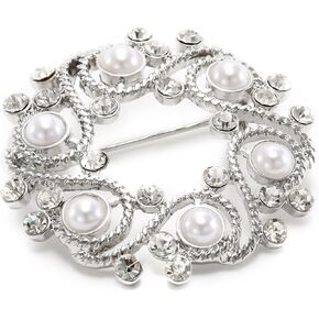 Napier "Gift Boxed" Silver-Tone with Pearl Wreath Brooch in Kuwait