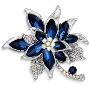 بروش زهرة أنيقة من حجر الراين إكسسوارات دبابيس على شكل زهرة للملابس، هدية عيد الميلاد للنساء in Kuwait