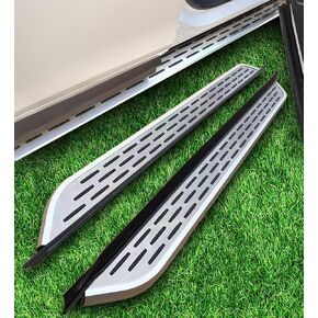 Running Boards for Audi Q7 2016-2025 | 2PCs Aluminum Side Steps with Black Anti-Slip Rubber Texture | No Drill Bolt-On Kit | Car Accessories Silver (1 Set) (CKLY) in Kuwait