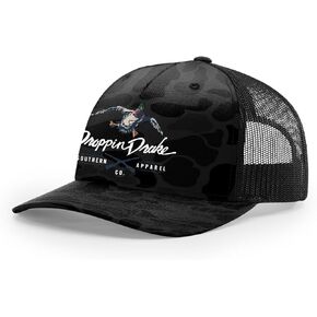 Droppin Drake Mallard Duck and Gun X Logo Mesh Back Trucker in Saudi Arabia