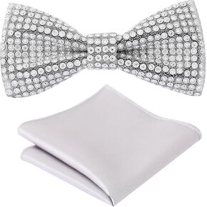 ربطات عنق من أحجار الراين مربوطة مسبقًا للحفلات والذكرى السنوية مع مربع جيب في صندوق هدايا in Kuwait