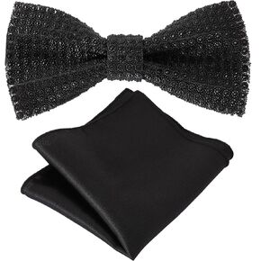 Rhinestones Bowties Pre-tied for Party and Anniversary with Pocket Square in Gift box in Saudi Arabia