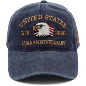 250 Anniversary USA Hat Anniversary Adjustable Patriotic Baseball Cap, Commemorative American Heritage in Kuwait