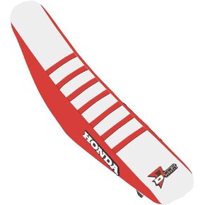 D'cor Visuals Gripper Seat Cover - Honda (RED/White with RED Ribs) for 13-16 Honda CRF450R in Kuwait