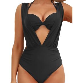 Womens Sexy Halter 2 Piece Push Up Swimsuit High Waisted Tummy Control High Cut Bikini Ruched Suspenders in Saudi Arabia
