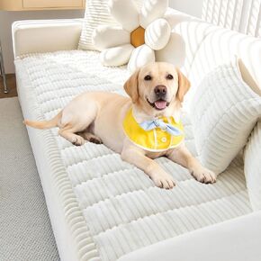 غطاء أريكة OTOB للكلاب قابل للغسل في جميع الفصول، أغطية أريكة ناعمة من القطيفة غير قابلة للانزلاق لأريكة سرير الكلب، غطاء حماية مريح وصديق للأثاث للحيوانات الأليفة (كريمي، 23.6 بوصة × 47.2 بوصة) in Kuwait