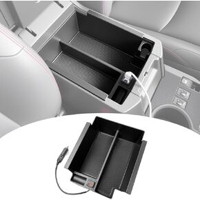 منظم وحدة التحكم المركزية مع شاحن سريع لسيارة Toyota 4Runner 2010-2024، صينية تخزين صندوق مسند الذراع مع شحن USB سريع لملحقات داخلية 10-24 4 عداء in Kuwait