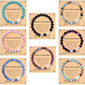 Giovanchi 8 Pcs Christian Easter Gifts for Men Women Moonstone Cross Bracelet, Easter Baptism Valentine's Day Religious Gifts for Him Her Friends Dad Mom, Crystal Beaded Bracelets for Women Men in Kuwait
