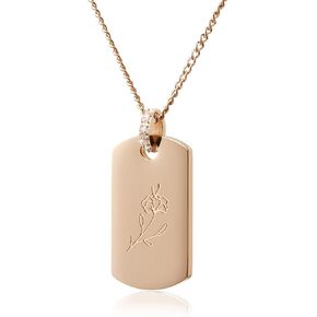 HOFOYA Birth Month Flowers Necklace - Charm Rose-Gold Engraved Flowers Pendant Inlaid With Zircon Necklace Birthday Jewelry Gifts for Women. in Kuwait
