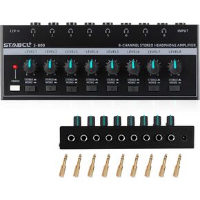 مضخم صوت سماعة الرأس - مضخم صوت استريو ذو 8 قنوات، مقسم سماعة أذن معدني محمول مع معادل مدمج، مضخم صوت سماعة الرأس مع أحادي وستيريو، مناسب لخلاط الصوت in Kuwait