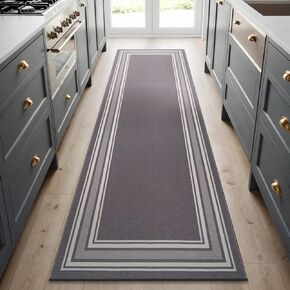 سجادة بيفرلي سجادة منطقة غير قابلة للانزلاق مقاس 2 × 5، سجادة عداء ناعمة بحدود حديثة مضادة للانزلاق، سجادة عداء ناعمة لغرفة المعيشة وغرفة الطعام، سهلة التنظيف، غير قابلة للتساقط، سجادة داخلية لغرفة النوم والمطبخ، 2 × 5 أسود in Kuwait