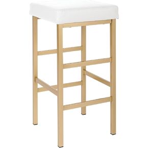 OSP Home Furnishings مقعد بدون ظهر بإطار ذهبي، 30 بوصة، أبيض in Kuwait