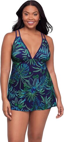 Womens Built-in Tummy Control Tracey Swimdress with Adjustable Side Tie, Funfetti, 18 in Saudi Arabia