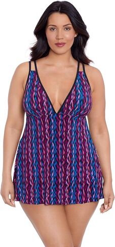 Womens Built-in Tummy Control Tracey Swimdress with Adjustable Side Tie, Funfetti, 18 in Saudi Arabia