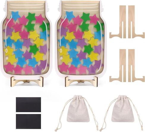 جرة مكافآت مغناطيسية مخصصة - جرة مكافآت مكونة من قطعتين، (60 قطعة نجمة) جرة مكافآت رمزية مخصصة، مثالية لنظام مكافآت الفصل الدراسي، مخطط المهام المنزلية، تدريب السلوك الإيجابي للأطفال in Kuwait