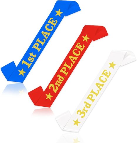 3 Pcs 1st 2nd 3rd Place Award Sash Set - Winner Satin Sashes Game Prizes Awards Honorable Mention Winner Victory for Parties, Contests, Sporting Events,Spelling Bee and Competitions in Kuwait