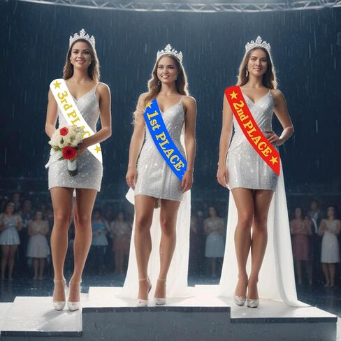 3 Pcs 1st 2nd 3rd Place Award Sash Set - Winner Satin Sashes Game Prizes Awards Honorable Mention Winner Victory for Parties, Contests, Sporting Events,Spelling Bee and Competitions in Kuwait