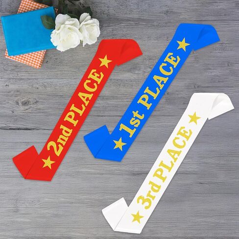 3 Pcs 1st 2nd 3rd Place Award Sash Set - Winner Satin Sashes Game Prizes Awards Honorable Mention Winner Victory for Parties, Contests, Sporting Events,Spelling Bee and Competitions in Kuwait