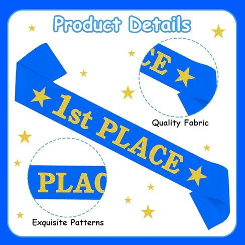 3 Pcs 1st 2nd 3rd Place Award Sash Set - Winner Satin Sashes Game Prizes Awards Honorable Mention Winner Victory for Parties, Contests, Sporting Events,Spelling Bee and Competitions in Kuwait