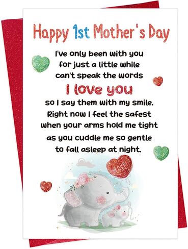 FaCraft Happy First Mothers Day Cards for Mom Mother Wife 1st Mothers Day Gifts from Baby Boy Girl Mothers Day Greeting Card for First Time Mom Mother to be Mothers Day Gifts Card with Envelope in Kuwait