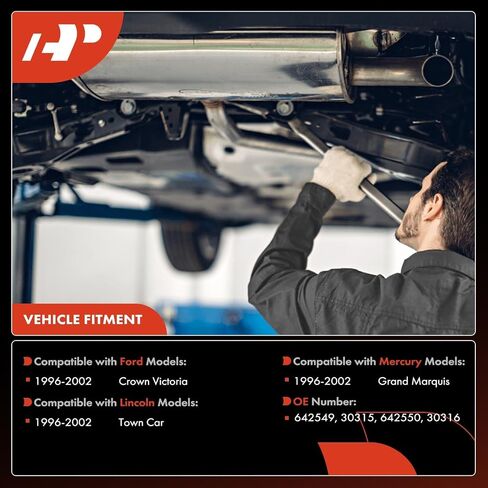 محول حفاز A-Premium مكون من قطعتين مع مجموعة حشية متوافقة مباشرة مع - 1996-2002 - Ford Crown Victoria & Lincoln Town Car & Mercury Grand Marquis، 4.6L، E.P.A. متوافق in Saudi Arabia