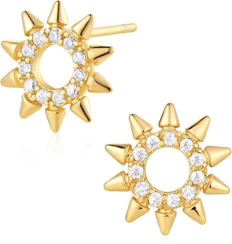 Bemoly أقراط للنساء مكعب زركونيا فراشة القلب ونجمة حلق مسمار 14K مطلية بالذهب S925 الفضة الاسترليني آخر أقراط أنيقة للنساء مجوهرات هدية in Kuwait