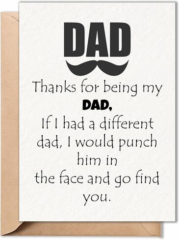 Father's Day Card, Birthday Card For Dad, Bonus Dad, Stepdad, Great Father - Size 5x7 inch Folded Card include Envelope, Sticker - Blank Inside - Funny, Unique & Humorous Birthday Gifts in Kuwait