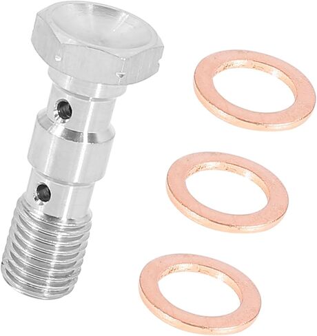 1 Set M10x1.25 Metric Thread Double Banjo Bolt Brake Fitting Adapter with Washers for Motorcycle Car Durable Material in Saudi Arabia