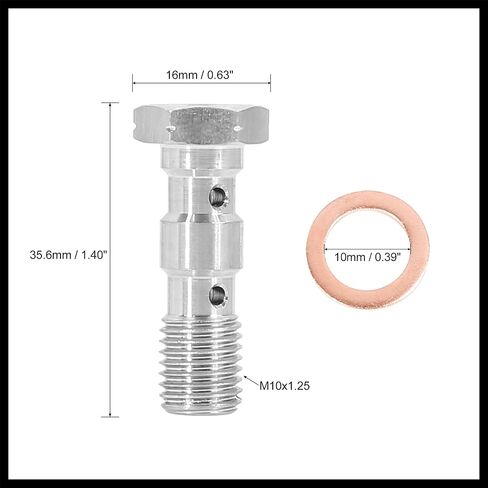 1 Set M10x1.25 Metric Thread Double Banjo Bolt Brake Fitting Adapter with Washers for Motorcycle Car Durable Material in Saudi Arabia