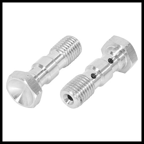 1 Set M10x1.25 Metric Thread Double Banjo Bolt Brake Fitting Adapter with Washers for Motorcycle Car Durable Material in Saudi Arabia