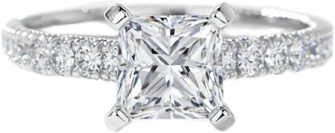 2 Carat Princess Cut Moissanite Engagement Ring for Women 925 Sterling Silver 18K Gold Plated Promise Ring Anniversary Jewelry Gift for Her(VVS1 D Color) in Saudi Arabia