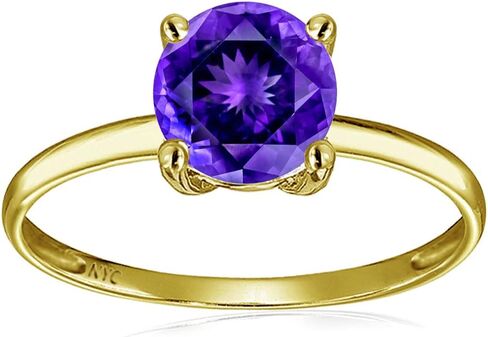 Star KSolid 14k Yellow Gold 7mm Round Solitaire Promise Ring in Saudi Arabia