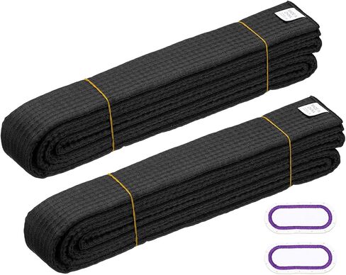 Karate Belt, Martial Arts Ranking Belts with Name Tag Solid Cotton Double-Layered Core Long Soft Uniform Training in Saudi Arabia