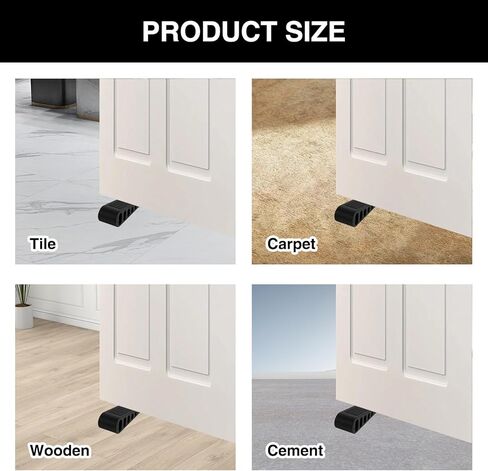 2 Pack Door Stoppers Heavy Duty, Rubber Door Stop Tall up to 1.1 Inch, Large Door Wedge Stopper for Bottom of Door, Suitable for Home Office School, Black in Kuwait