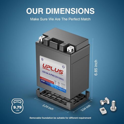 YB14A-A2, YTX14AH-BS UPLUS EB14A-4-PW Scooter Snowmobile UTV Motorcycle Battery Maintenance Free - Sealed AGM Powersports Batteries Compatible with Yamaha Honda Suzuki Kawasaki in Kuwait