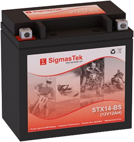 بطارية دراجة نارية Big Crank ETX14 متوافقة مع SLA من SigmasTek، STX14-BS 200CCA in Saudi Arabia