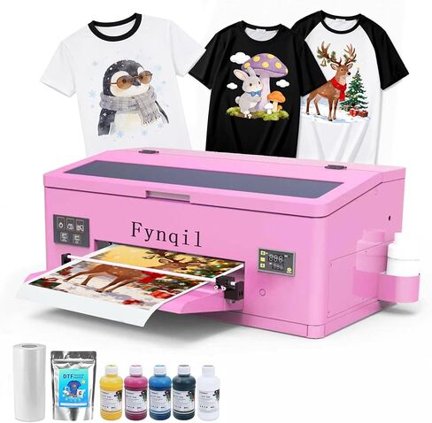 A4 DTF Printer A4 L805 Transfer Printing Machine for DIY Print T-Shirts Apparel with White Ink Systems & Auto Cleaning Includes Software, Film Hot melt Powder （Fastest-Delivery in Saudi Arabia