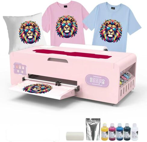 A4 DTF Printer A4 L805 Transfer Printing Machine for DIY Print T-Shirts Apparel with White Ink Systems & Auto Cleaning Includes Software, Film Hot melt Powder （Fastest-Delivery in Saudi Arabia