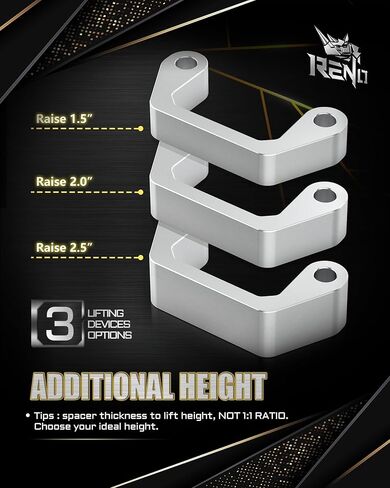 RENO 2" Leveling Kit, Front Lift Spacers Compatible with 2007-2026 Silverado Avalanche Suburban 1500 / Tahoe/Sierra Yukon XL 1500 4WD 2WD (Aluminium, 2Pcs) in Kuwait