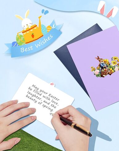 Easter Pop Up Cards with Envelope - 3D Handmade Greeting Card, Perfect Gifts for Kids, Adults, Husband, Grandkids, Wife, Bunny Cottage in Saudi Arabia