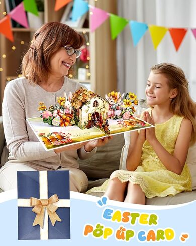 Easter Pop Up Cards with Envelope - 3D Handmade Greeting Card, Perfect Gifts for Kids, Adults, Husband, Grandkids, Wife, Bunny Cottage in Saudi Arabia